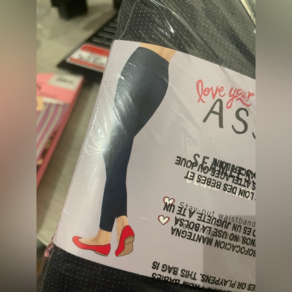 Women's Love Your Assets Leggings Size L Blue Denim Wash Seamless SPANX NWT New